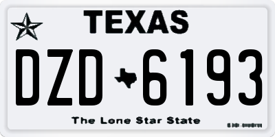 TX license plate DZD6193