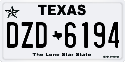 TX license plate DZD6194