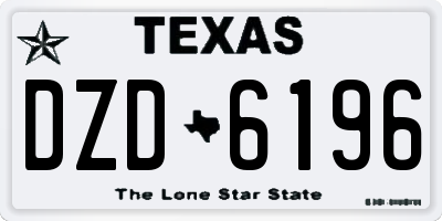TX license plate DZD6196