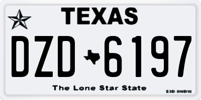 TX license plate DZD6197