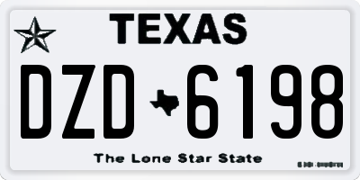 TX license plate DZD6198