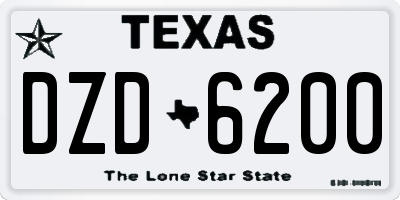 TX license plate DZD6200