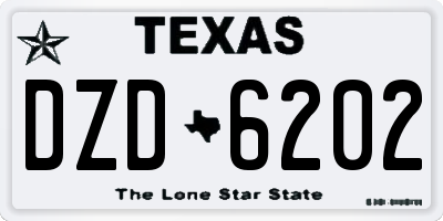 TX license plate DZD6202