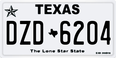 TX license plate DZD6204