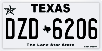 TX license plate DZD6206