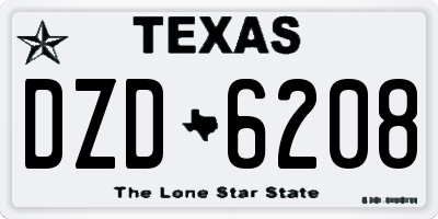 TX license plate DZD6208