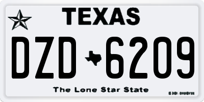 TX license plate DZD6209