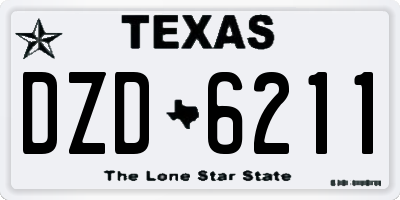 TX license plate DZD6211