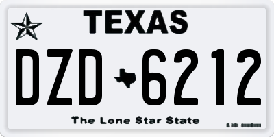 TX license plate DZD6212