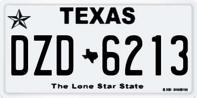 TX license plate DZD6213
