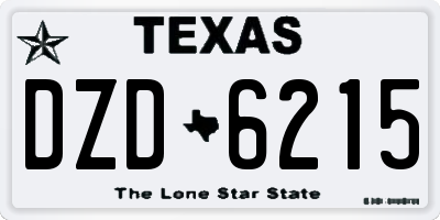 TX license plate DZD6215