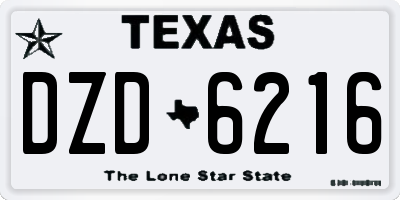 TX license plate DZD6216