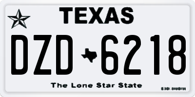 TX license plate DZD6218