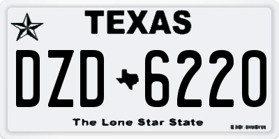 TX license plate DZD6220