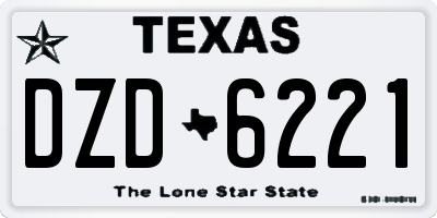 TX license plate DZD6221
