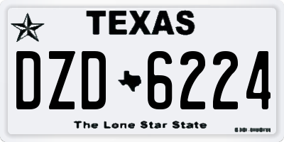 TX license plate DZD6224