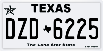 TX license plate DZD6225