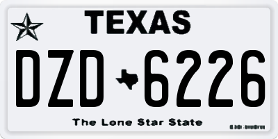 TX license plate DZD6226