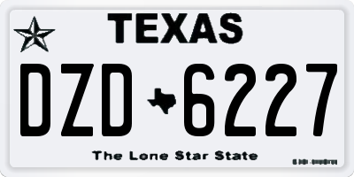 TX license plate DZD6227