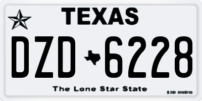 TX license plate DZD6228