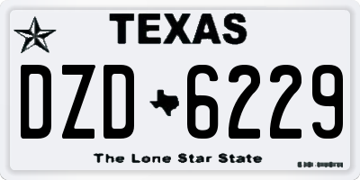 TX license plate DZD6229