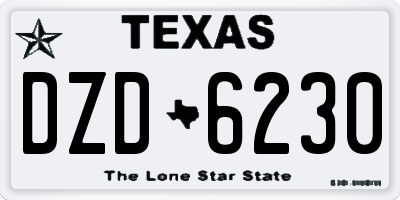 TX license plate DZD6230
