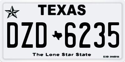 TX license plate DZD6235