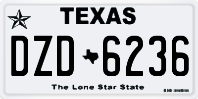TX license plate DZD6236