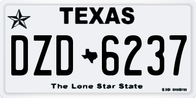TX license plate DZD6237