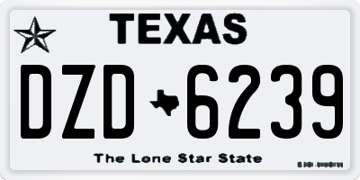 TX license plate DZD6239