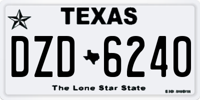 TX license plate DZD6240