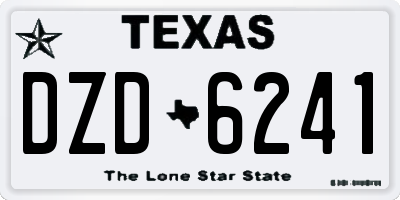 TX license plate DZD6241
