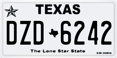 TX license plate DZD6242