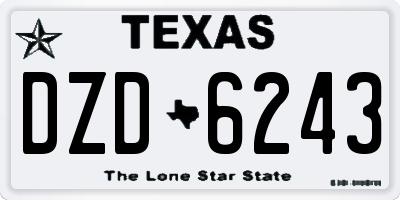 TX license plate DZD6243