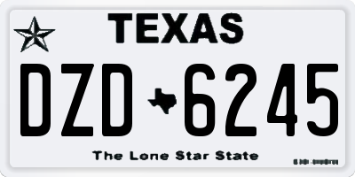 TX license plate DZD6245