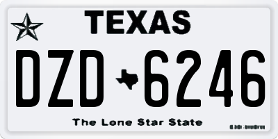 TX license plate DZD6246