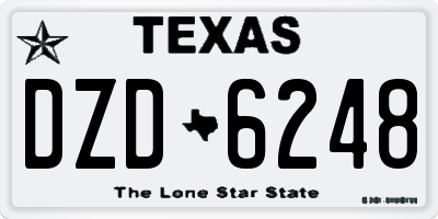 TX license plate DZD6248