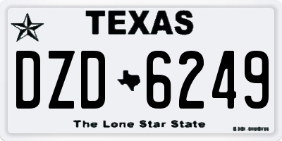 TX license plate DZD6249