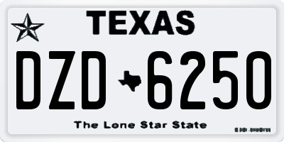 TX license plate DZD6250