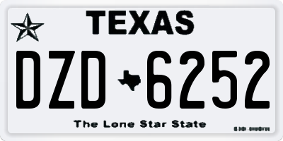TX license plate DZD6252