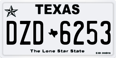 TX license plate DZD6253