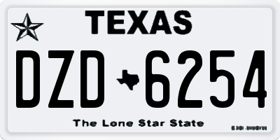 TX license plate DZD6254