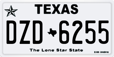 TX license plate DZD6255