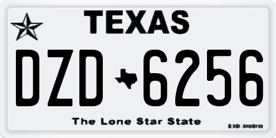 TX license plate DZD6256