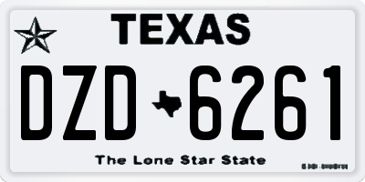 TX license plate DZD6261