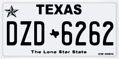 TX license plate DZD6262