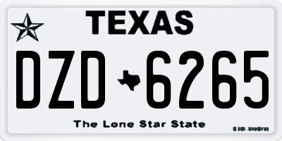 TX license plate DZD6265