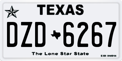 TX license plate DZD6267