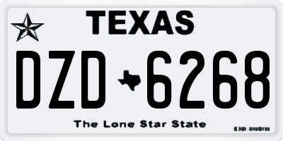 TX license plate DZD6268