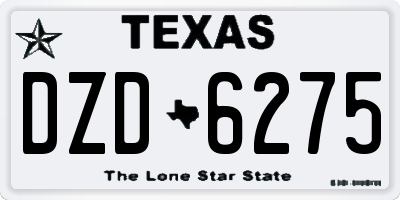 TX license plate DZD6275